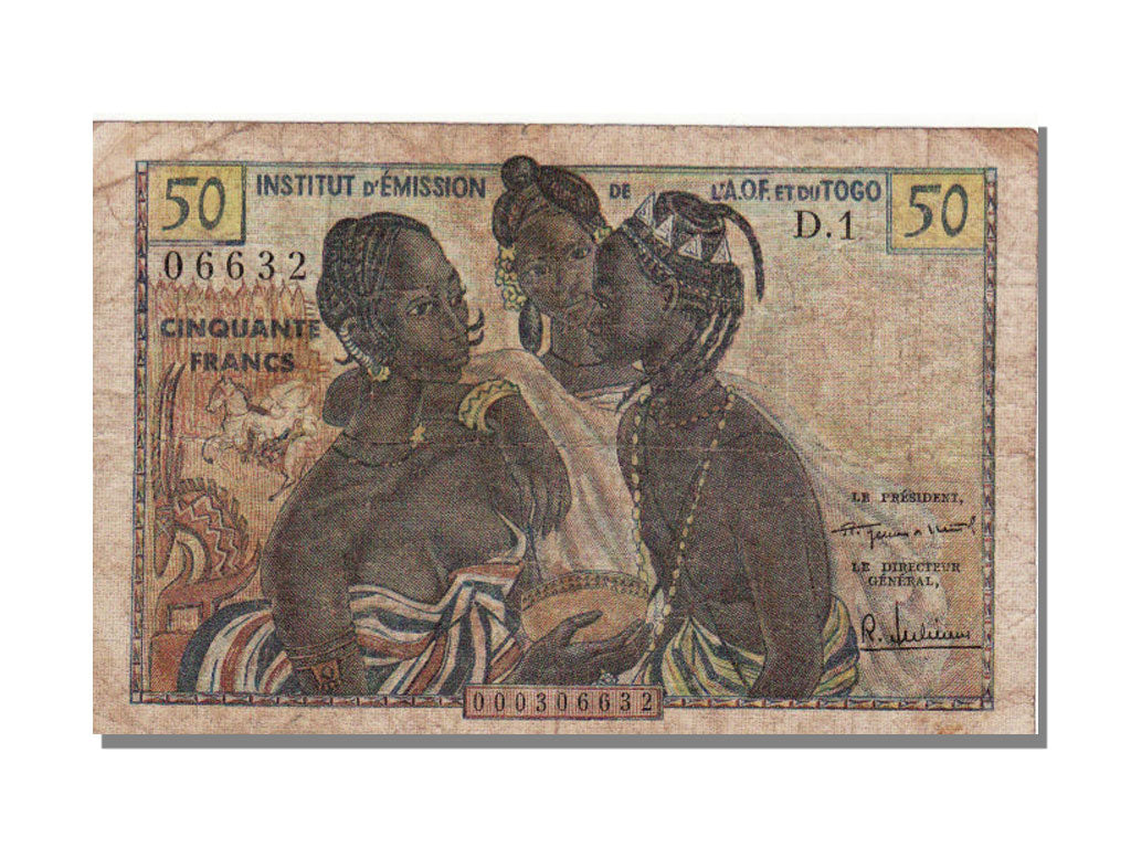 West African States, 50 Francs, 1958, VF(20-25)