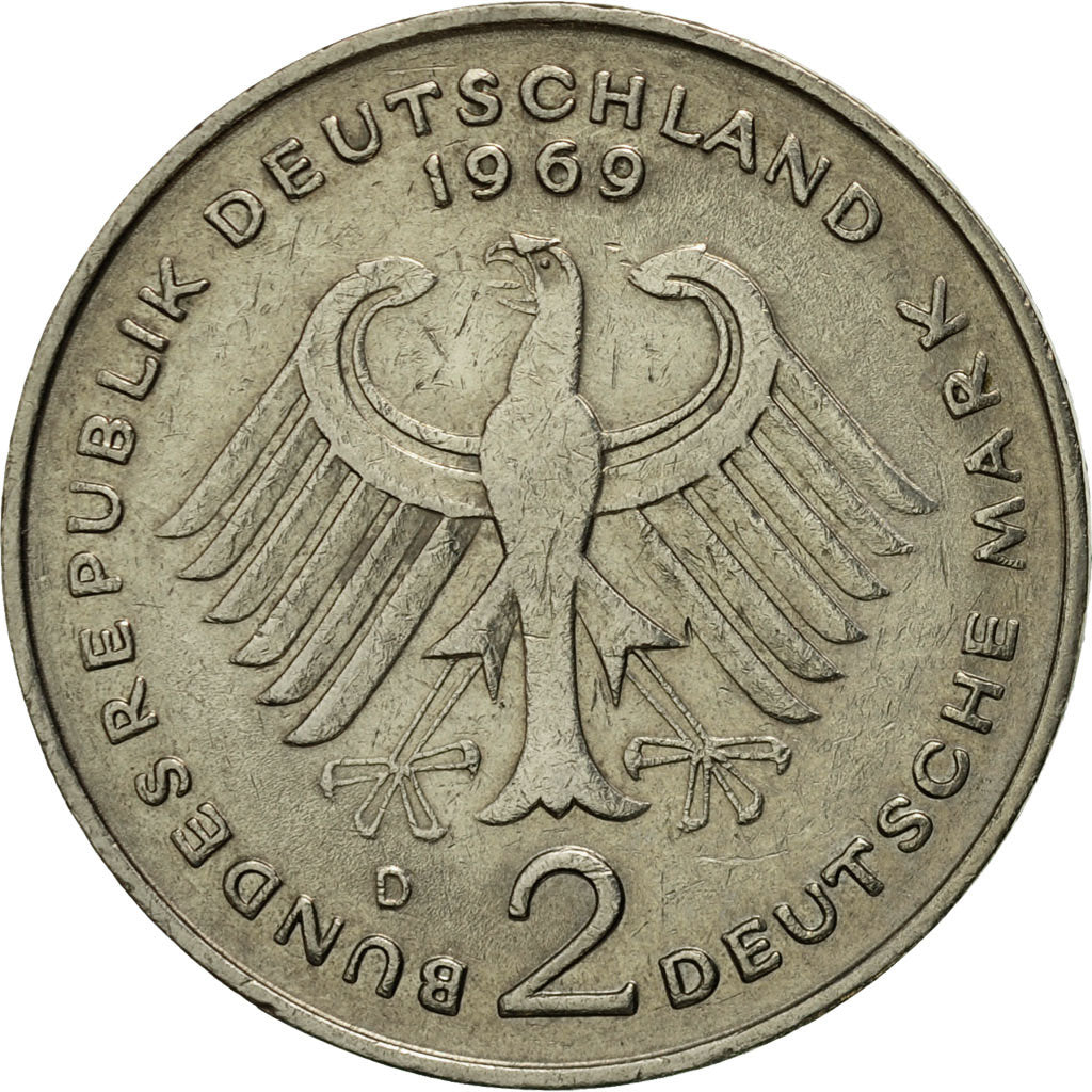 Monnaie, République fédérale allemande, 2 Mark, 1969, Munich, TTB