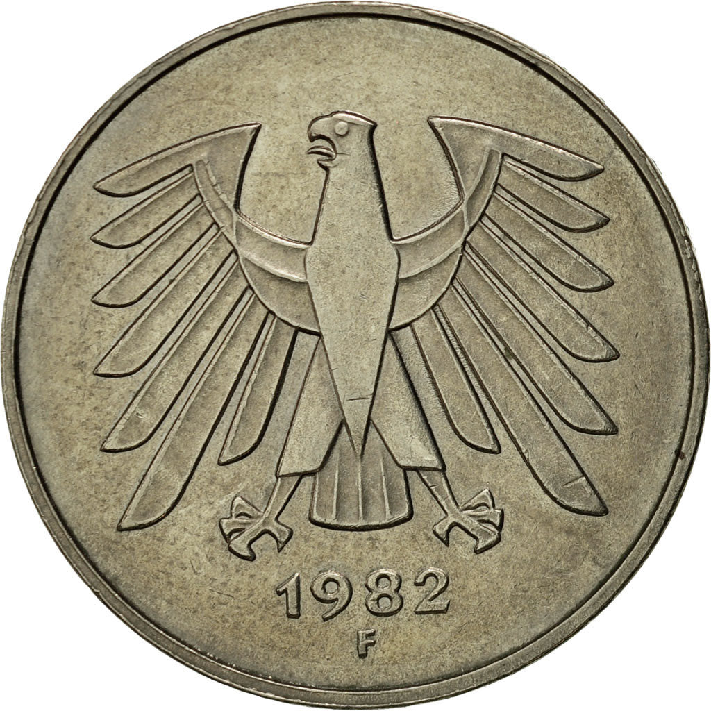 Coin, GERMANY - FEDERAL REPUBLIC, 5 Mark, 1982, Stuttgart, EF(40-45)