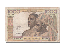 West African States, 1000 Francs, VF(30-35)