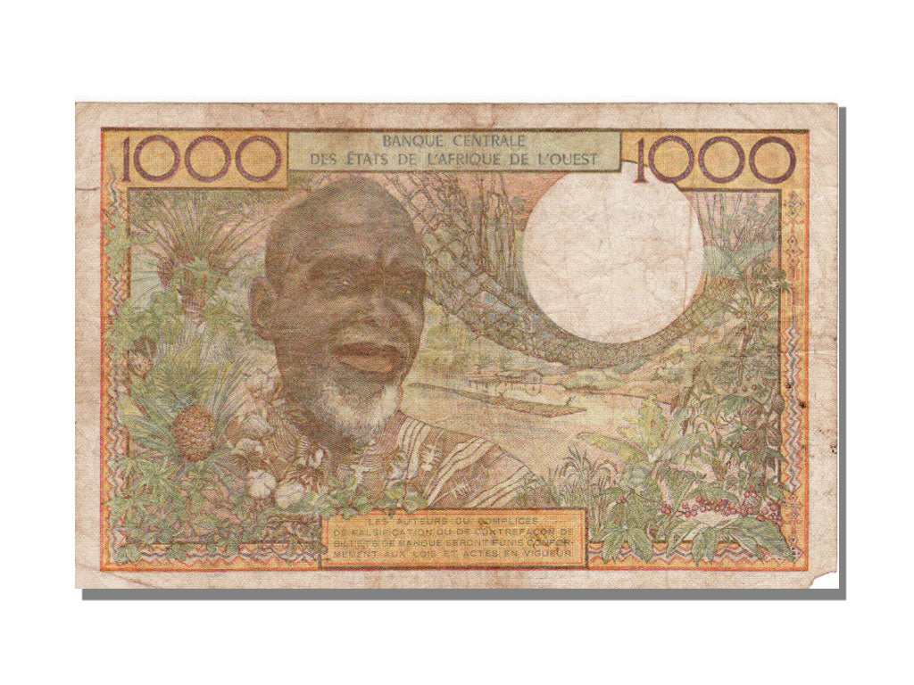 West African States, 1000 Francs, VF(30-35)