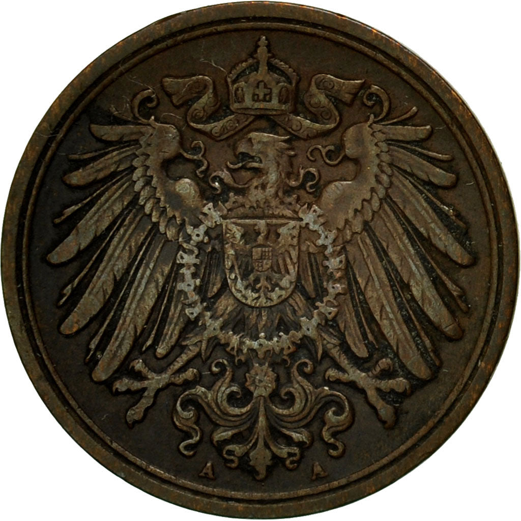 Moneta, NIEMCY - IMPERIUM, Wilhelm II, Pfennig, 1913, Berlin, EF(40-45), Miedź