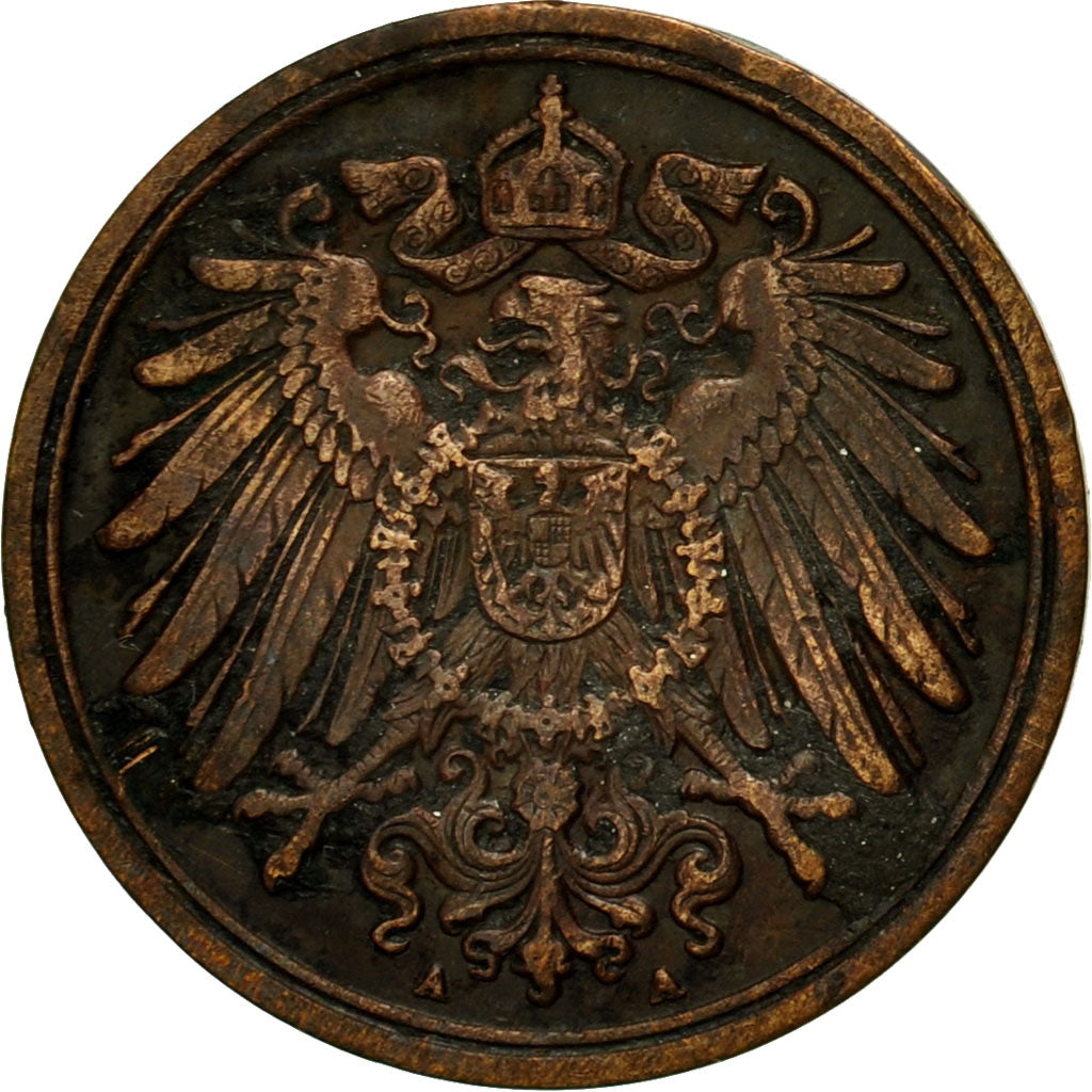 Coin, GERMANY - EMPIRE, Wilhelm II, Pfennig, 1907, Berlin, EF(40-45), Copper
