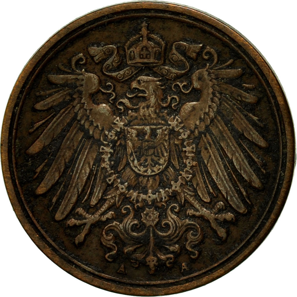 Coin, GERMANY - EMPIRE, Wilhelm II, Pfennig, 1909, Berlin, EF(40-45), Copper