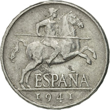 Coin, Spain, 5 Centimos, 1941, EF(40-45), Aluminum, KM:765
