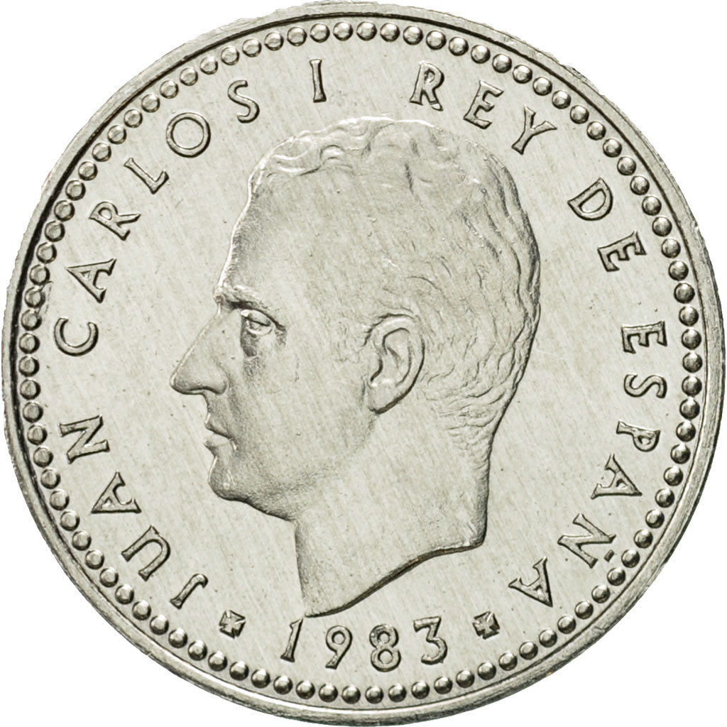 Coin, Spain, Juan Carlos I, Peseta, 1983, AU(55-58), Aluminum, KM:821