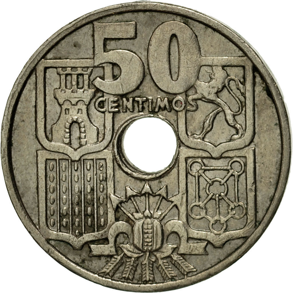 Moneta, Hiszpania, Francisco Franco, caudillo, 50 Centimos, 1965, EF(40-45)