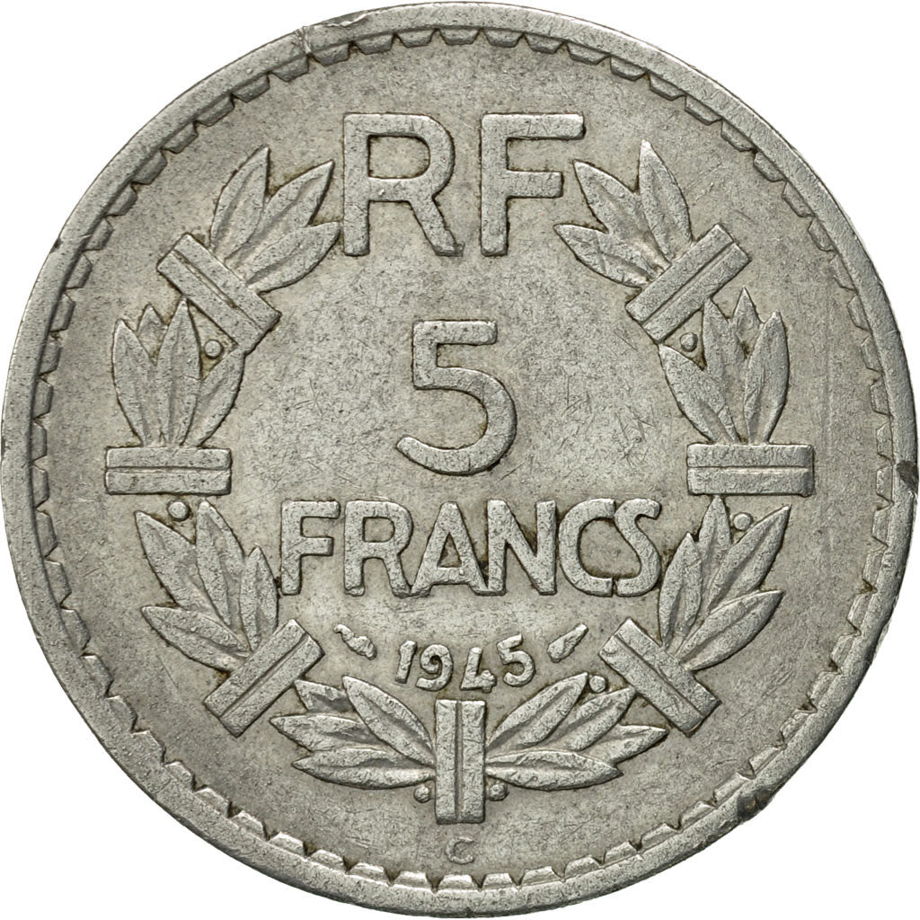 Münze, Frankreich, Lavrillier, 5 Francs, 1945, Castelsarrasin, SS, Aluminium