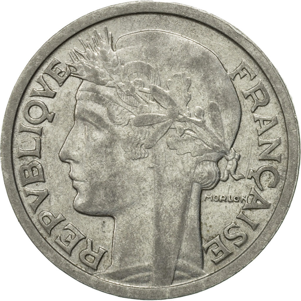 Moneda, Francia, Morlon, 2 Francs, 1959, MBC, Aluminio, KM:886a.1, Gadoury:538c