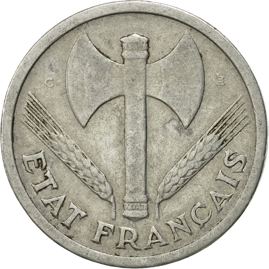 Coin, France, Bazor, 2 Francs, 1944, Castelsarrasin, EF(40-45), Aluminum