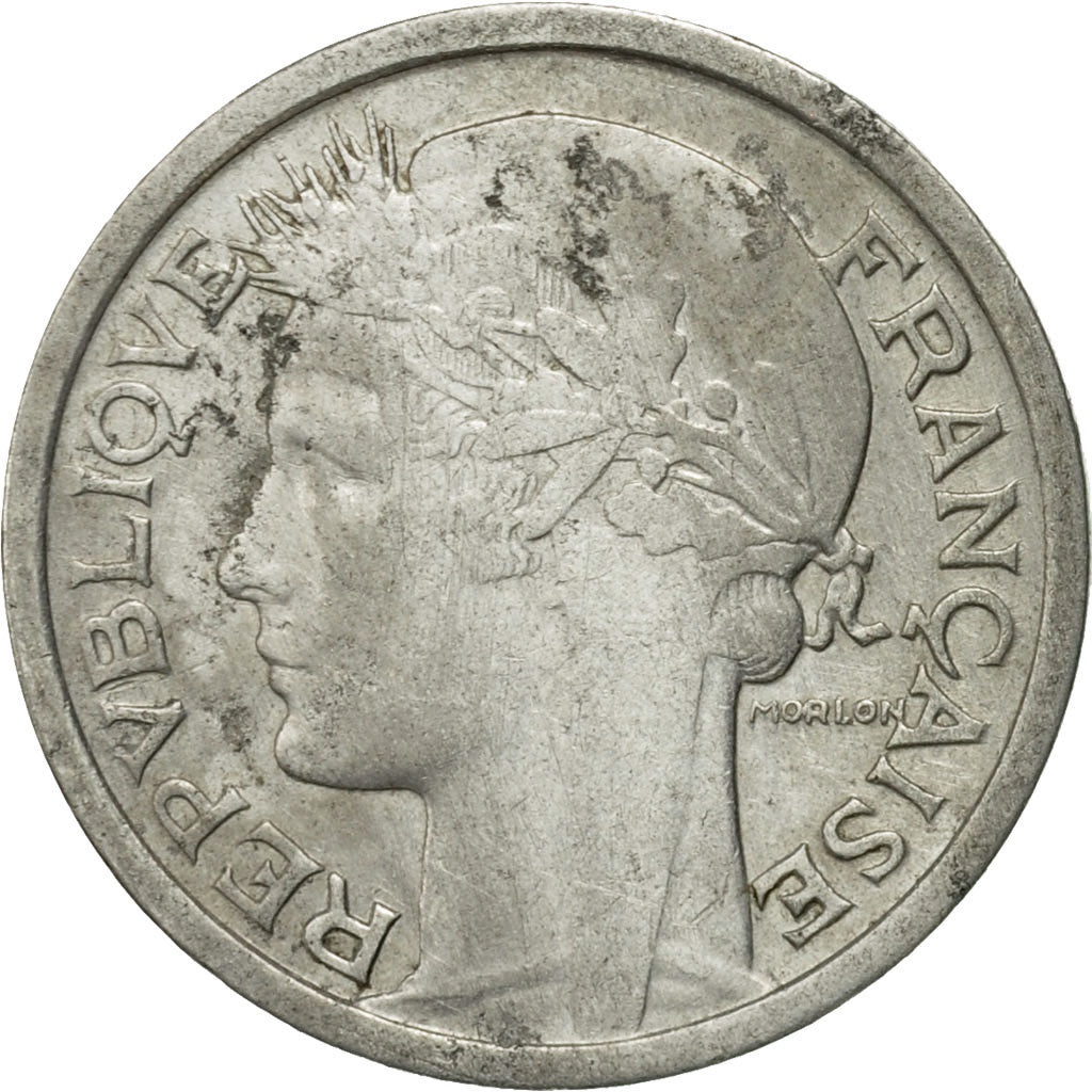 Moneda, Francia, Morlon, Franc, 1945, BC+, Aluminio, KM:885a.1, Gadoury:473a