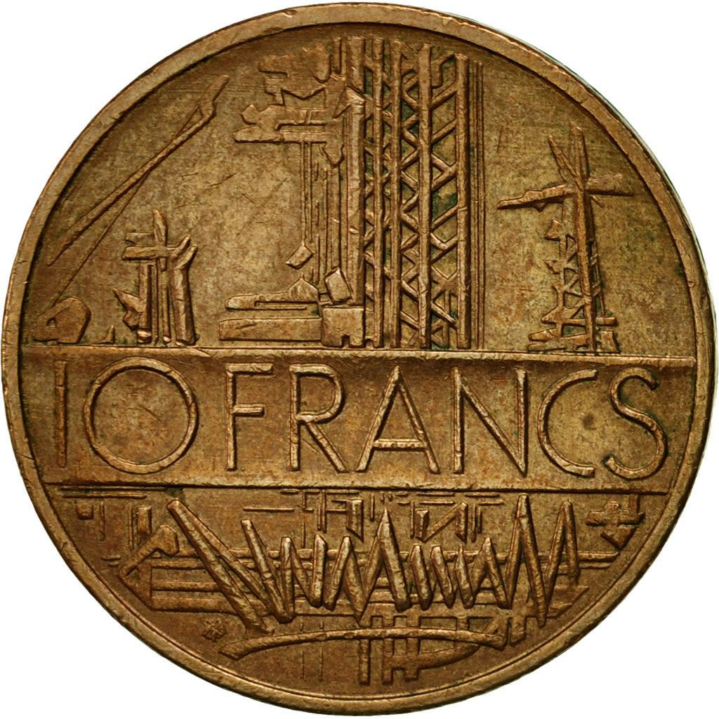 Moneda, Francia, Mathieu, 10 Francs, 1976, MBC, Níquel - latón, KM:940