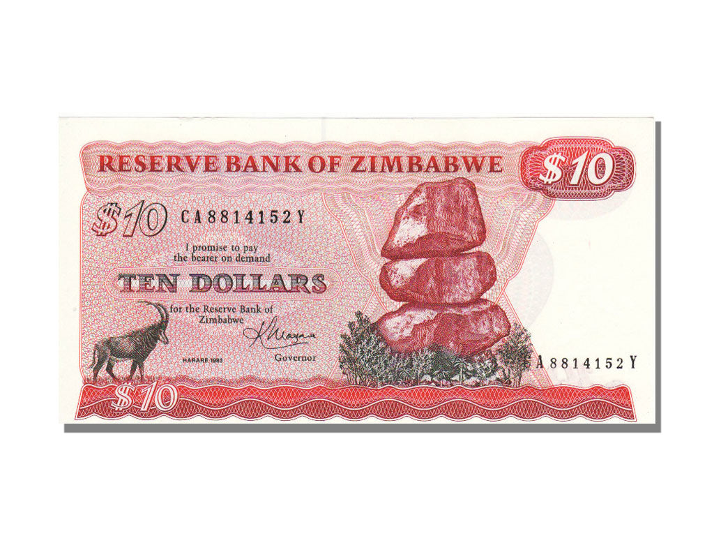 Zimbabwe, 10 Dollars, 1983, FDS
