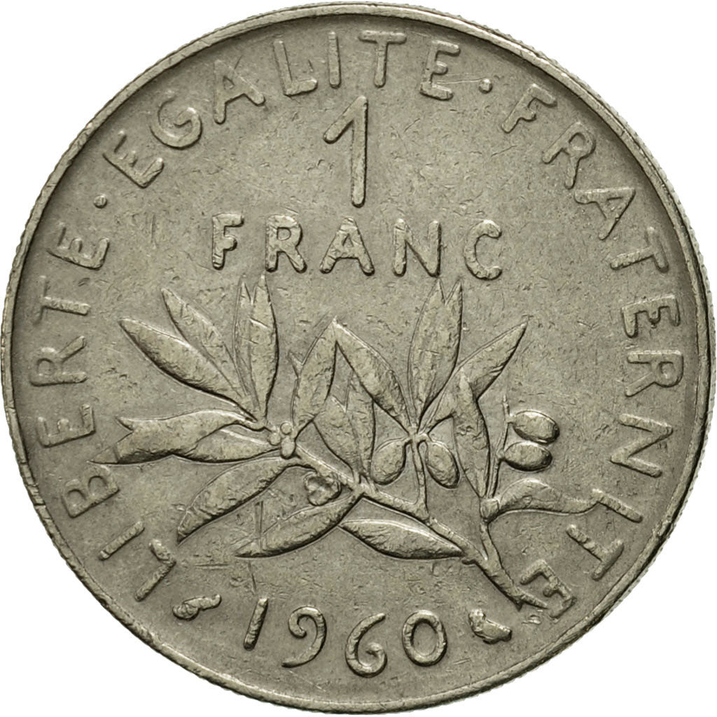 Moneda, Francia, Semeuse, Franc, 1960, Paris, MBC, Níquel, KM:925.1
