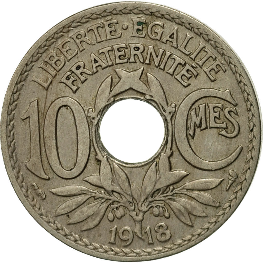 Moneda, Francia, Lindauer, 10 Centimes, 1918, MBC, Cobre - níquel, KM:866a