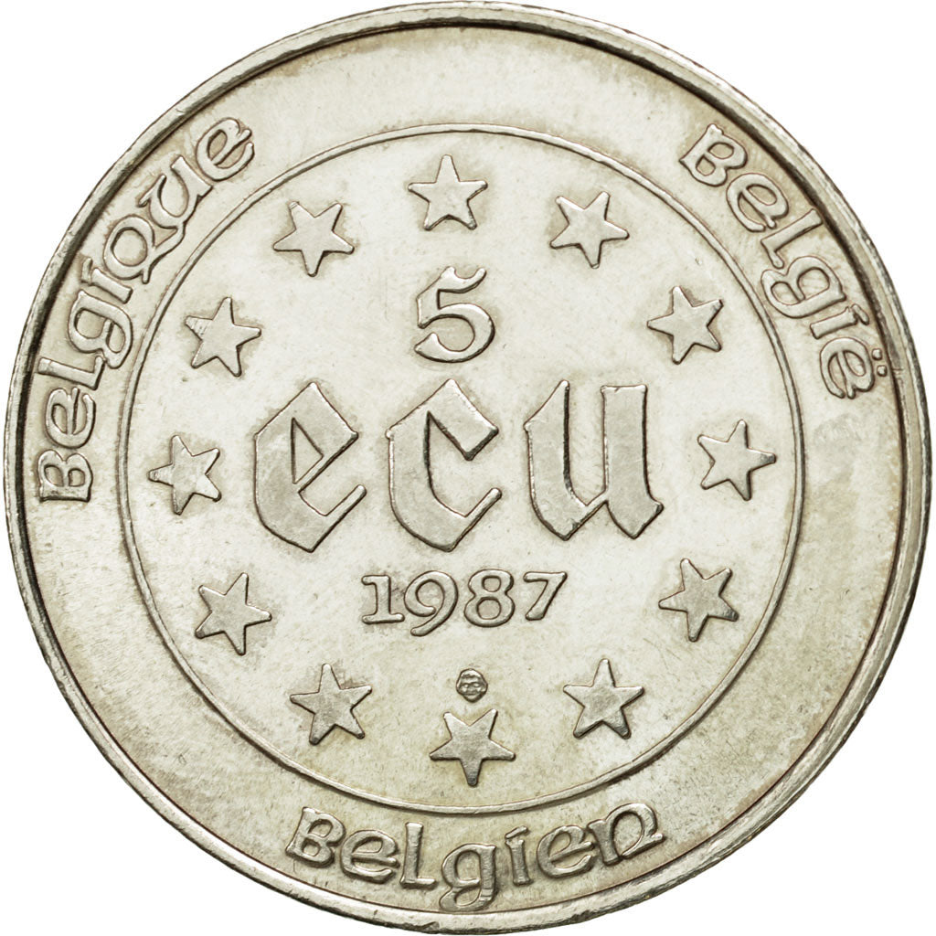 Munten, België, 5 Ecu, 1987, PR, Zilver, KM:166