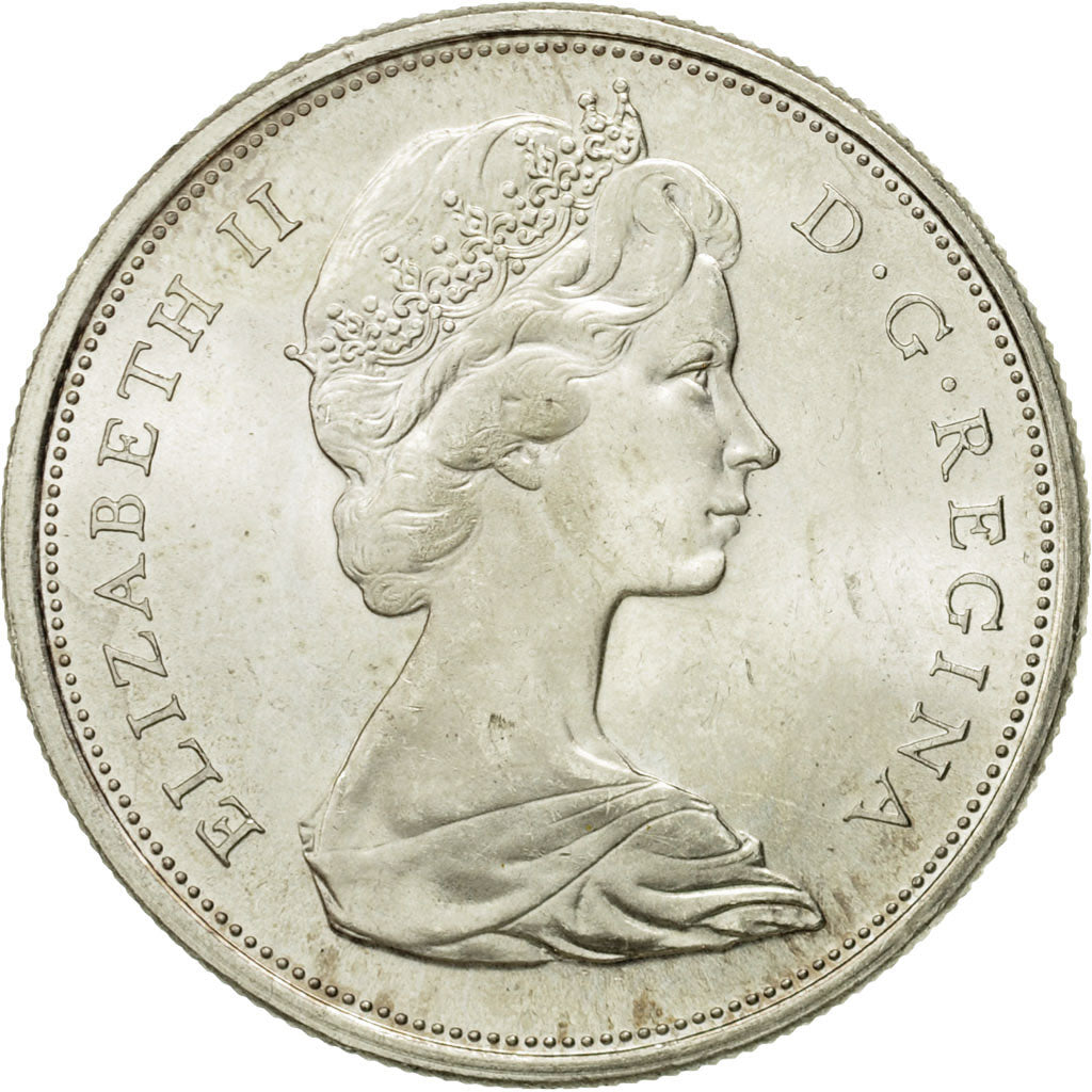 Moneta, Canada, Elizabeth II, 50 Cents, 1967, Royal Canadian Mint, Ottawa, BB