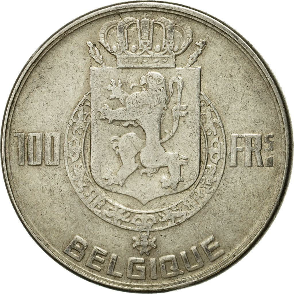 Münze, Belgien, 100 Francs, 100 Frank, 1950, S, Silber, KM:138.1