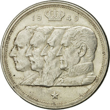 Moneda, Bélgica, 100 Francs, 100 Frank, 1949, BC+, Plata, KM:139.1
