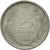 Moneta, Turchia, 25 Kurus, 1962, BB, Acciaio inossidabile, KM:892.2