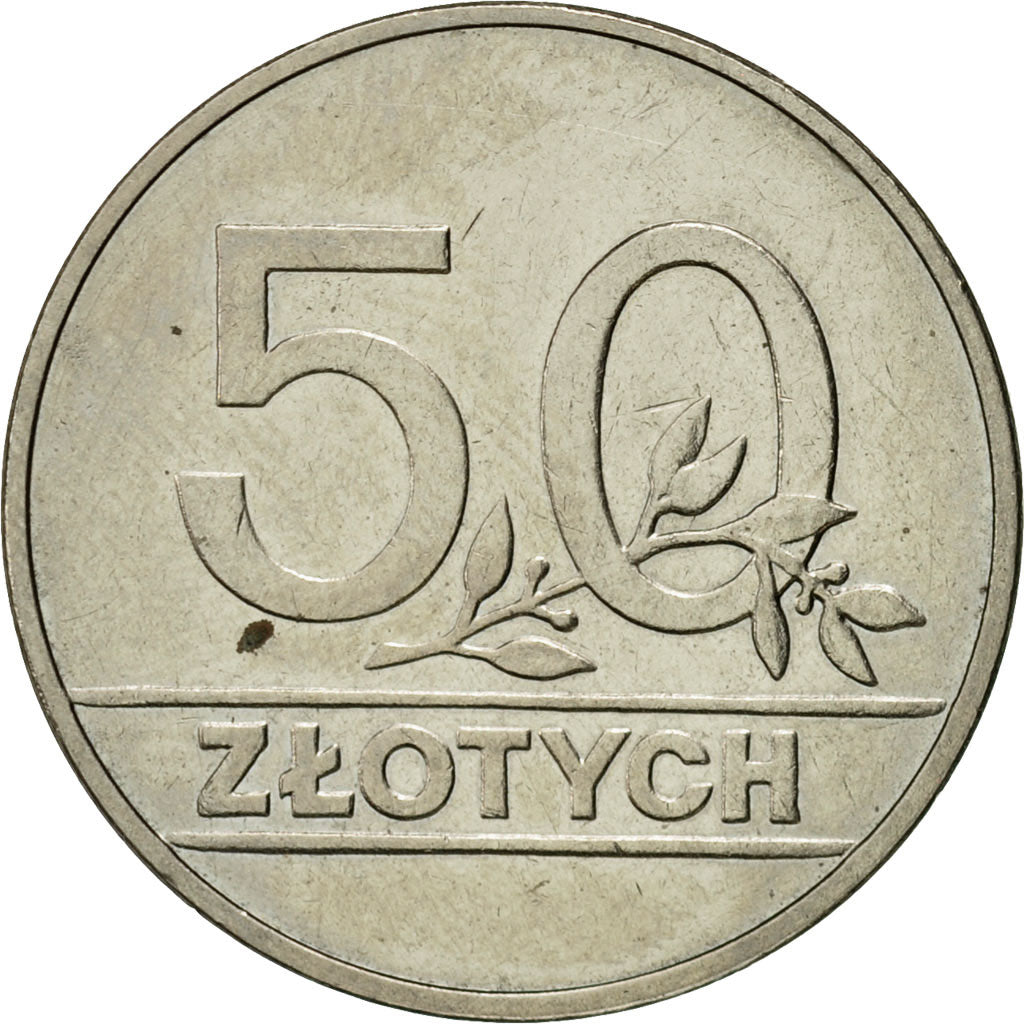 Munten, Polen, 50 Zlotych, 1990, Warsaw, PR, Copper-nickel, KM:216