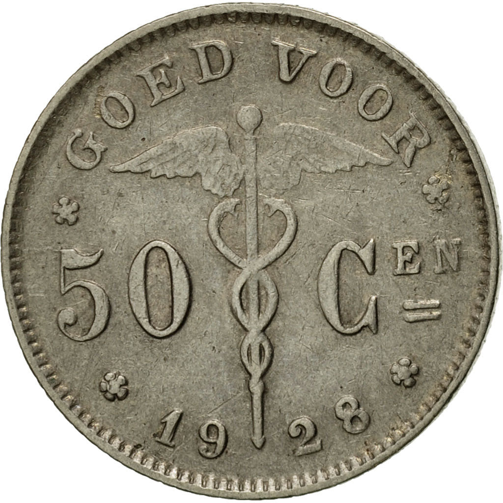 Coin, Belgium, 50 Centimes, 1928, EF(40-45), Nickel, KM:88