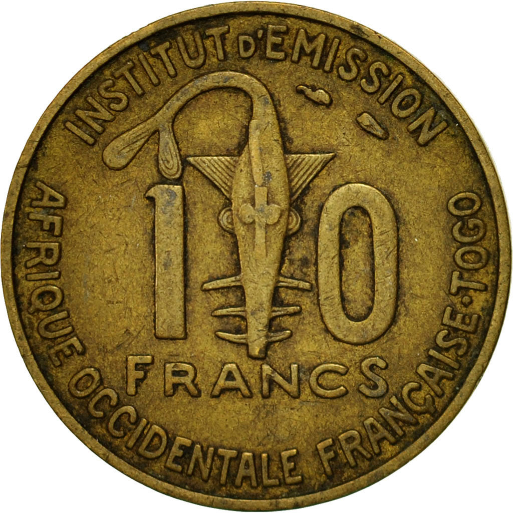 Munten, Frans West Afrika, 10 Francs, 1957, Paris, ZF, Aluminum-Bronze, KM:8