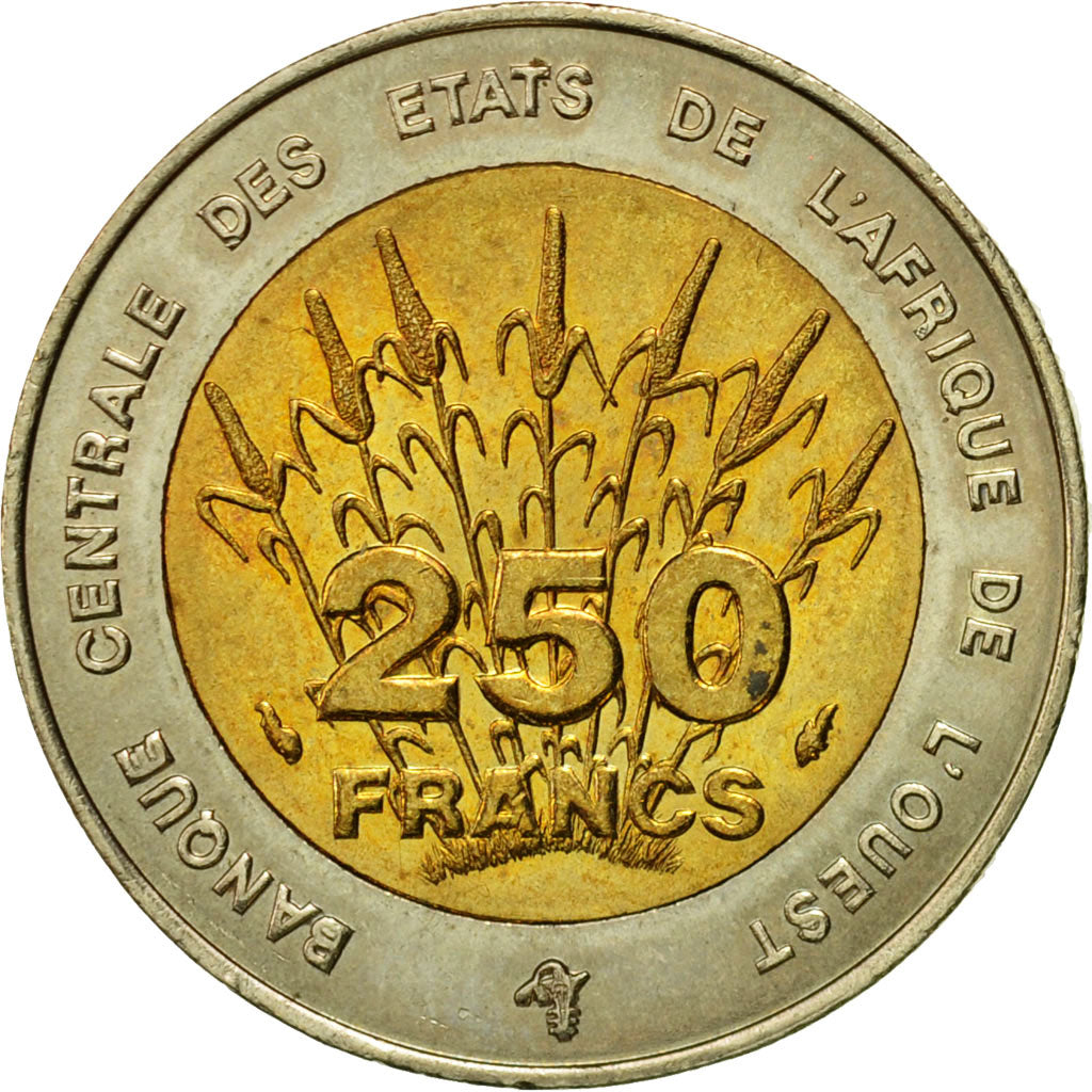 Coin, West African States, 250 Francs, 1993, Paris, EF(40-45), Bi-Metallic