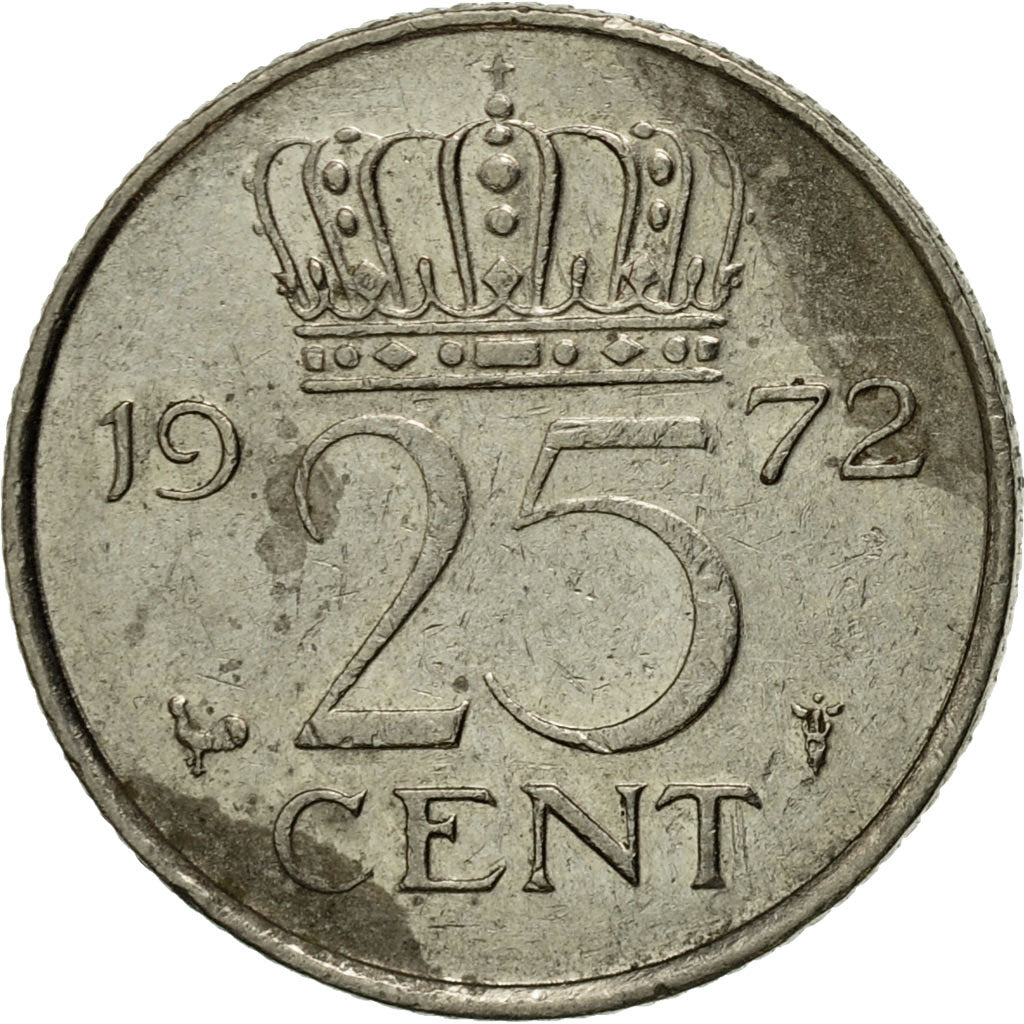 Münze, Niederlande, Juliana, 25 Cents, 1972, S, Nickel, KM:183