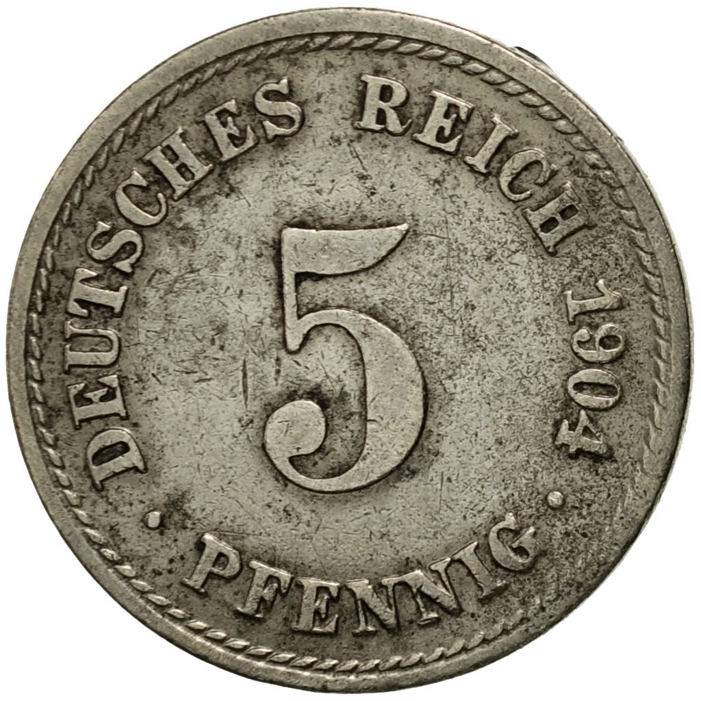 Monnaie, GERMANY - EMPIRE, Wilhelm II, 5 Pfennig, 1904, Berlin, TTB