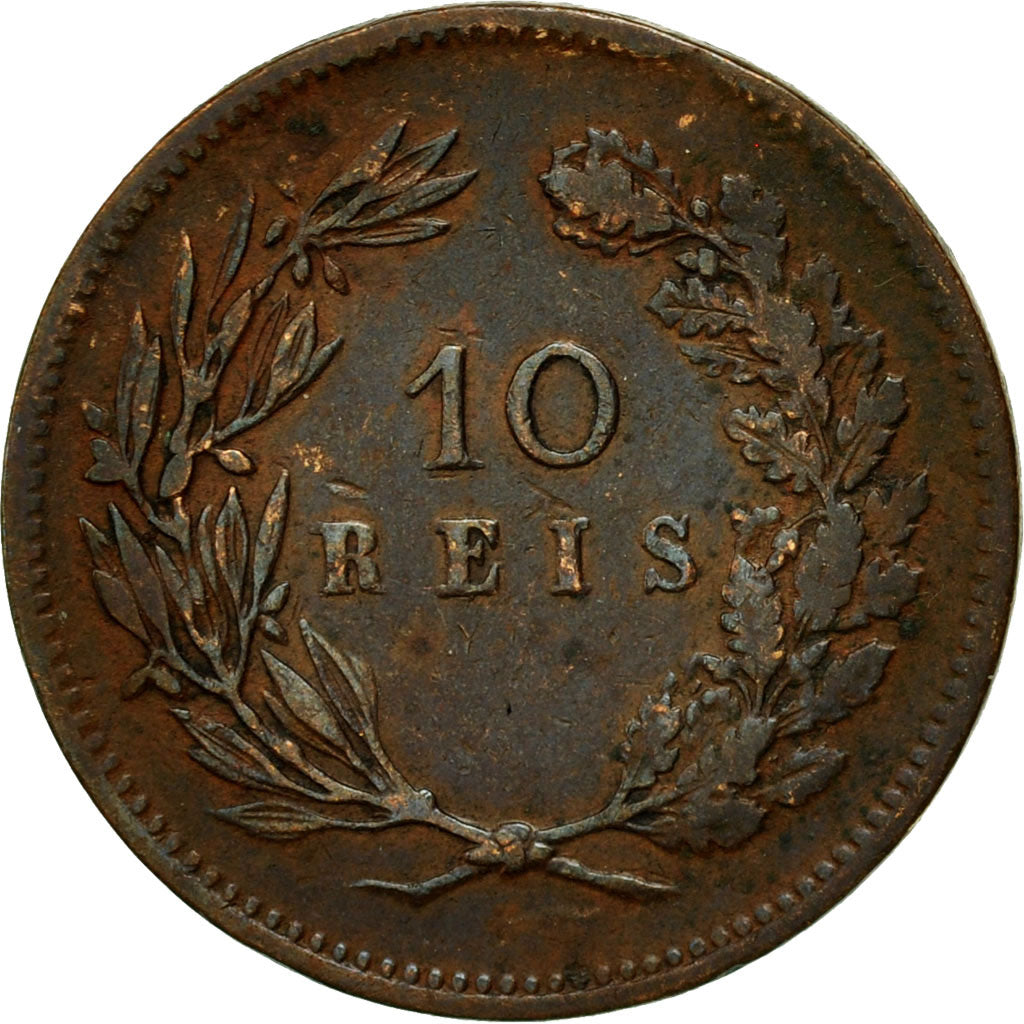 Moneta, Portugal, Carlos I, 10 Reis, 1892, Portugal Mint, EF(40-45), Bronze