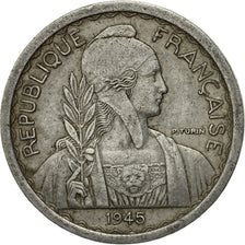 Moneda, INDOCHINA FRANCESA, 10 Cents, 1945, Paris, BC+, Aluminio, KM:28.1