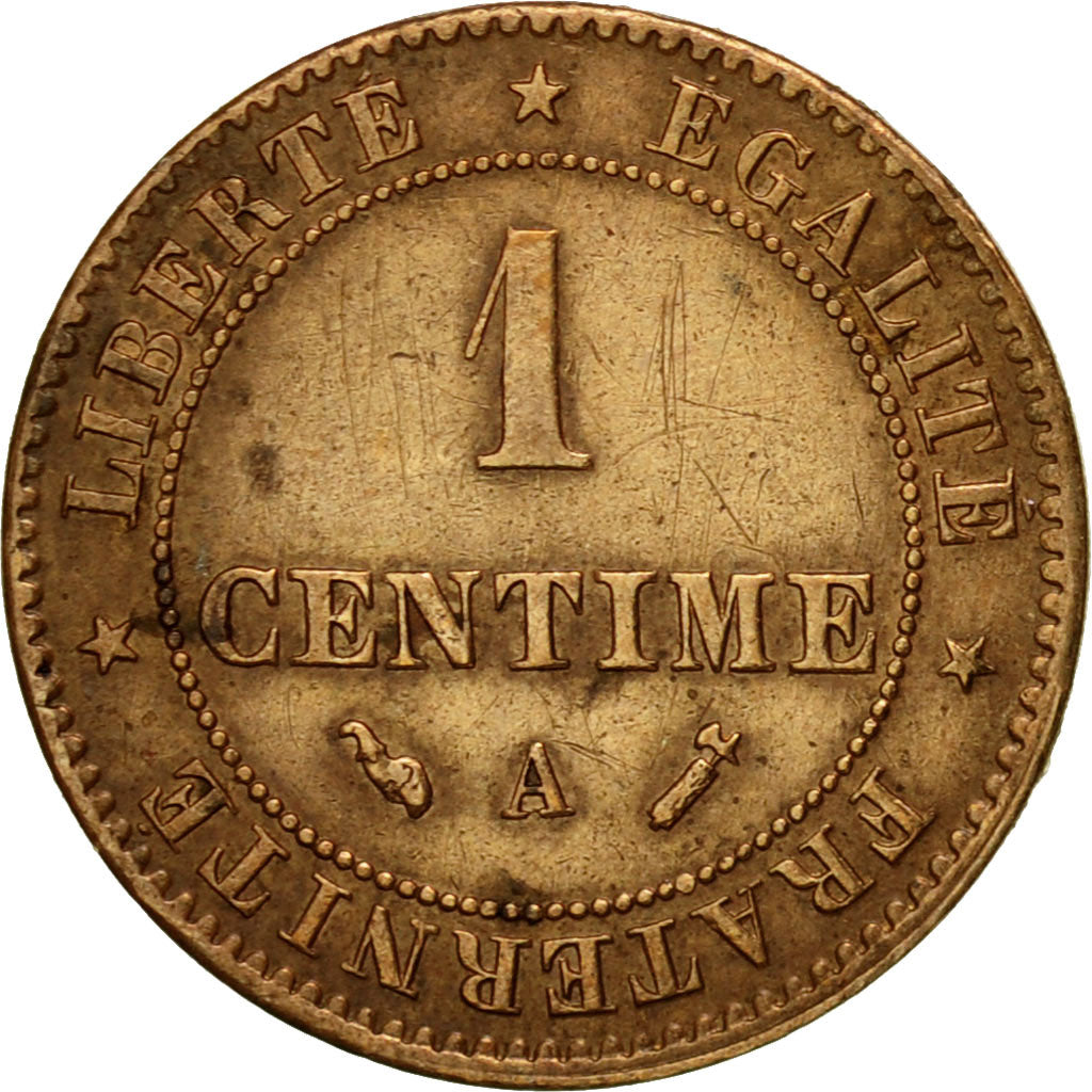 Moneta, Francja, Cérès, Centime, 1895, Paris, AU(55-58), Bronze, KM:826.1