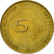 Moneta, Słowenia, 5 Tolarjev, 1995, EF(40-45), Mosiądz niklowy, KM:21