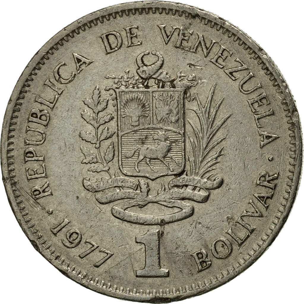 Münze, Venezuela, Bolivar, 1977, S, Nickel, KM:52