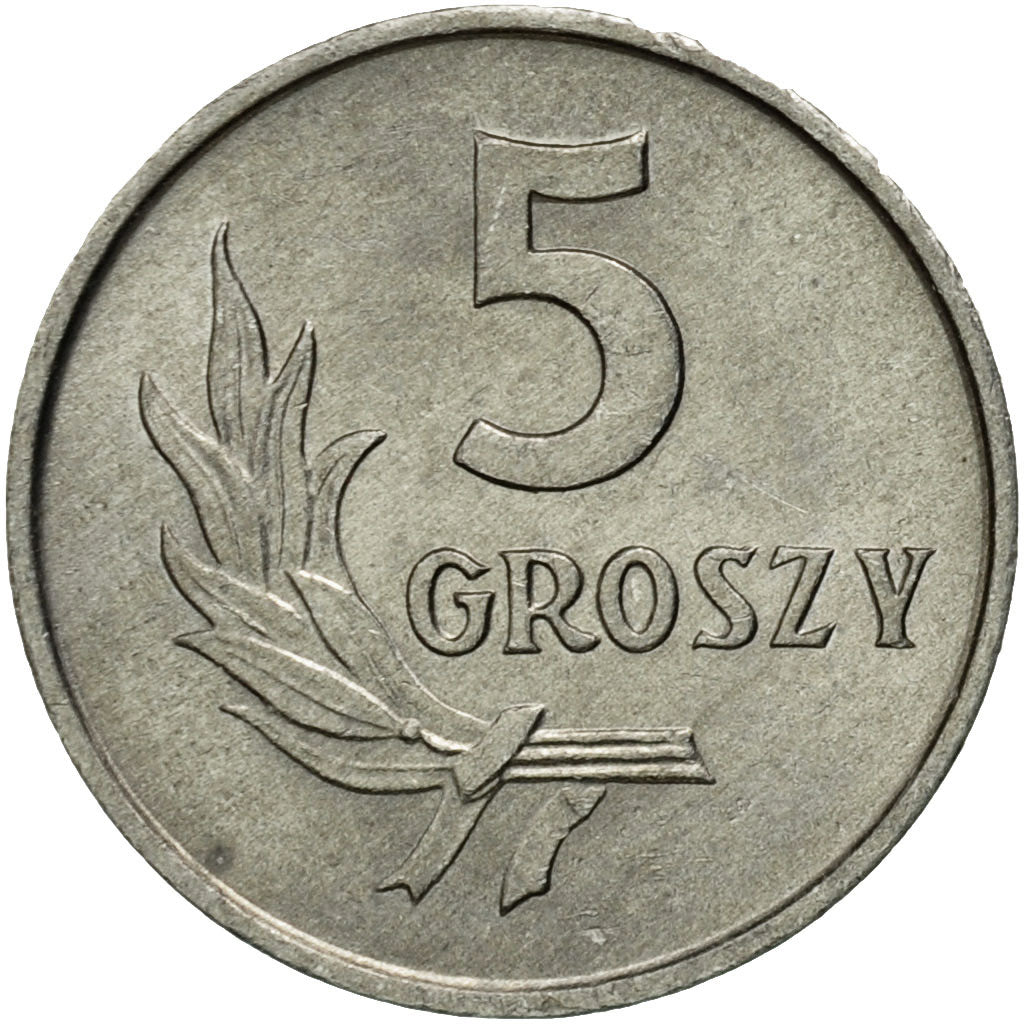 Coin, Poland, 5 Groszy, 1971, Warsaw, AU(55-58), Aluminum, KM:A46