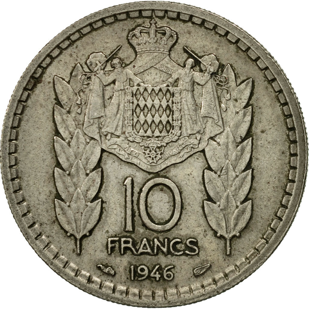 Monnaie, Monaco, Louis II, 10 Francs, 1946, Poissy, TTB, Copper-nickel, KM:123