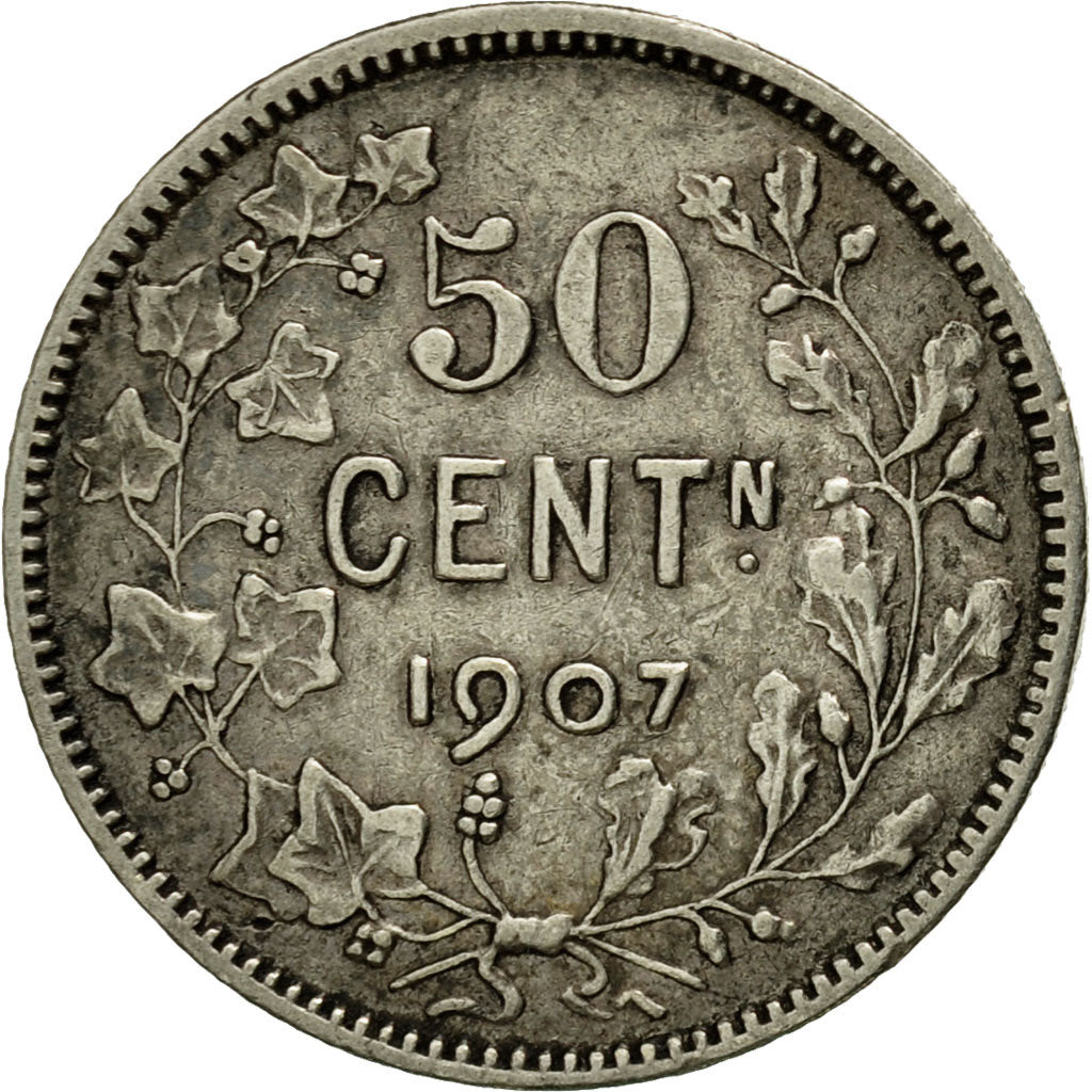 Coin, Belgium, 50 Centimes, 1907, AU(55-58), Silver, KM:61.1