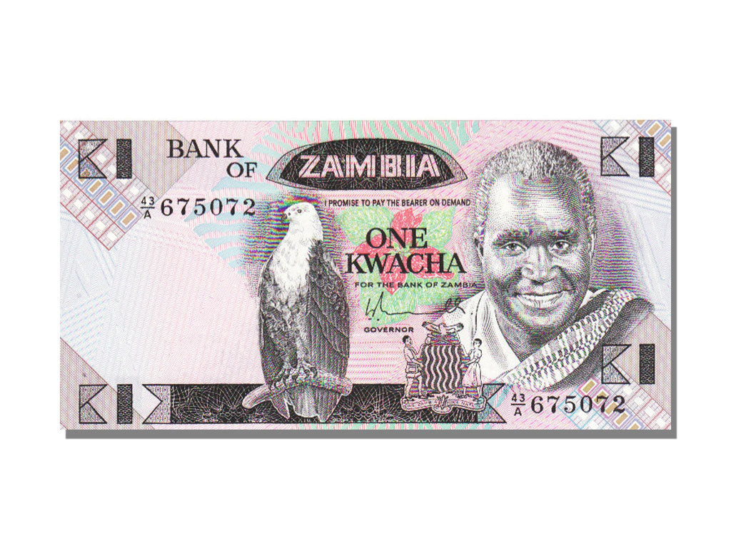 Zambia, 1 Kwacha, KM #23a, UNC(65-70), 43A