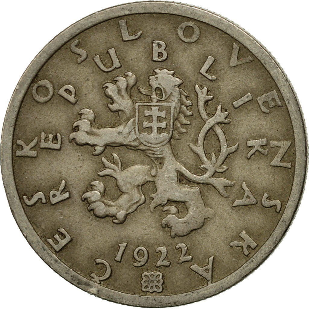 Coin, Czechoslovakia, 50 Haleru, 1922, EF(40-45), Copper-nickel, KM:2
