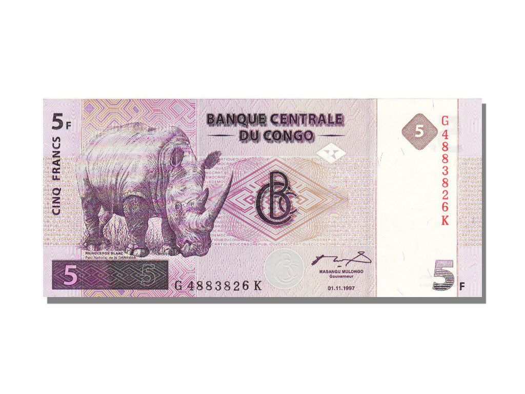 Congo, 5 Francs, 1997, 1997-11-01, UNC(65-70), G 4883826K