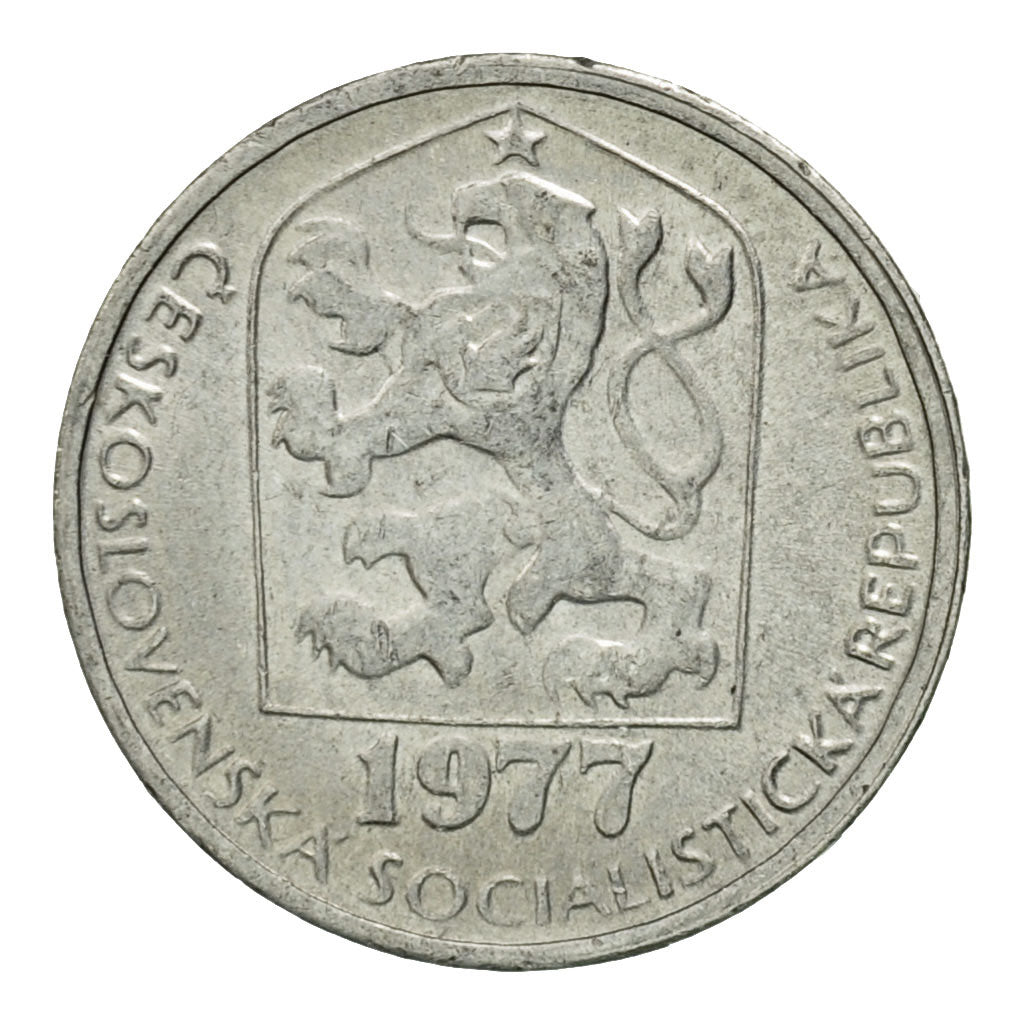 Coin, Czechoslovakia, 5 Haleru, 1977, EF(40-45), Aluminum, KM:86