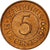 Moneta, Mauritius, 5 Cents, 1990, EF(40-45), Miedź platerowana stalą, KM:52