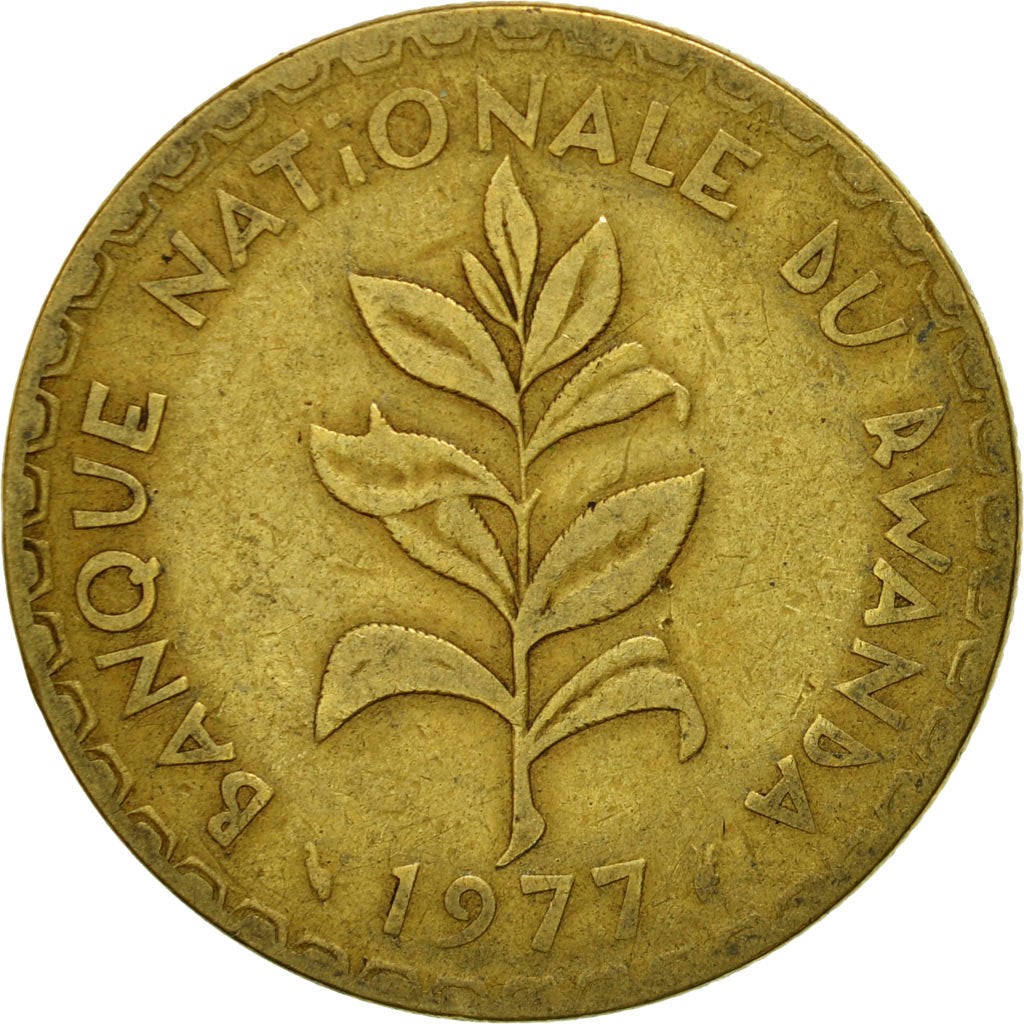 Coin, Rwanda, 50 Francs, 1977, Paris, VF(20-25), Brass, KM:16