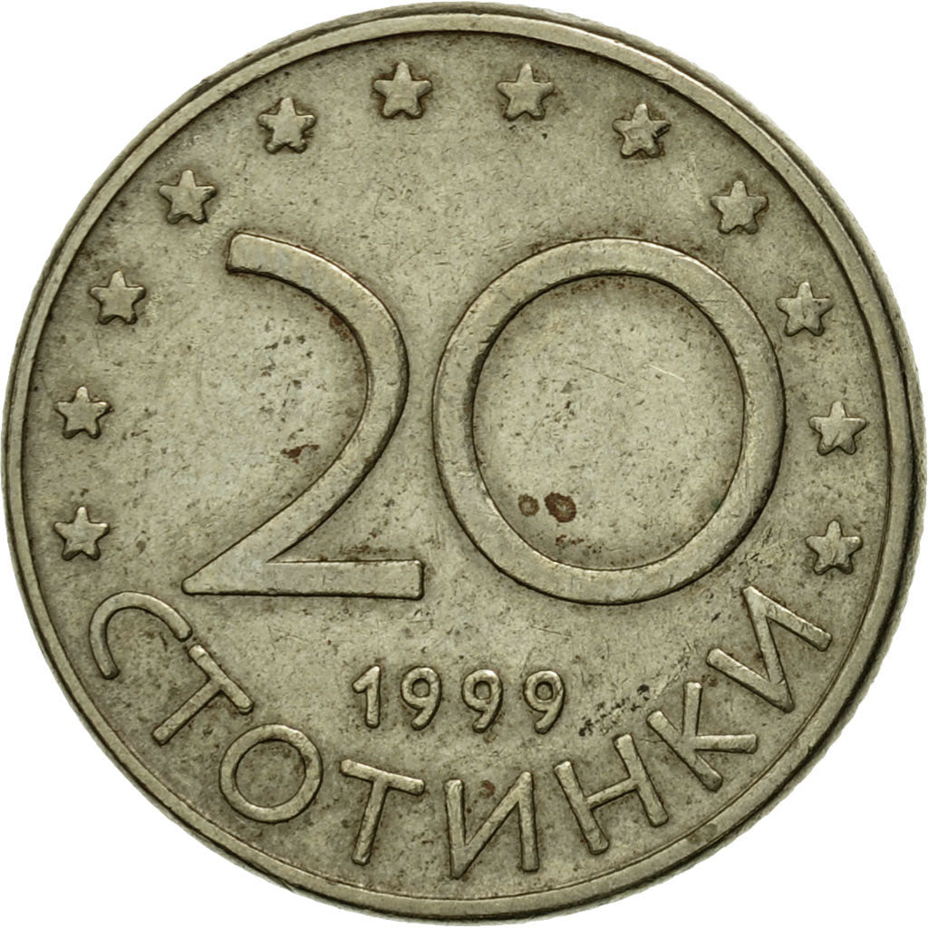 Moneda, Bulgaria, 20 Stotinki, 1999, Sofia, MBC, Cobre - níquel - cinc, KM:241