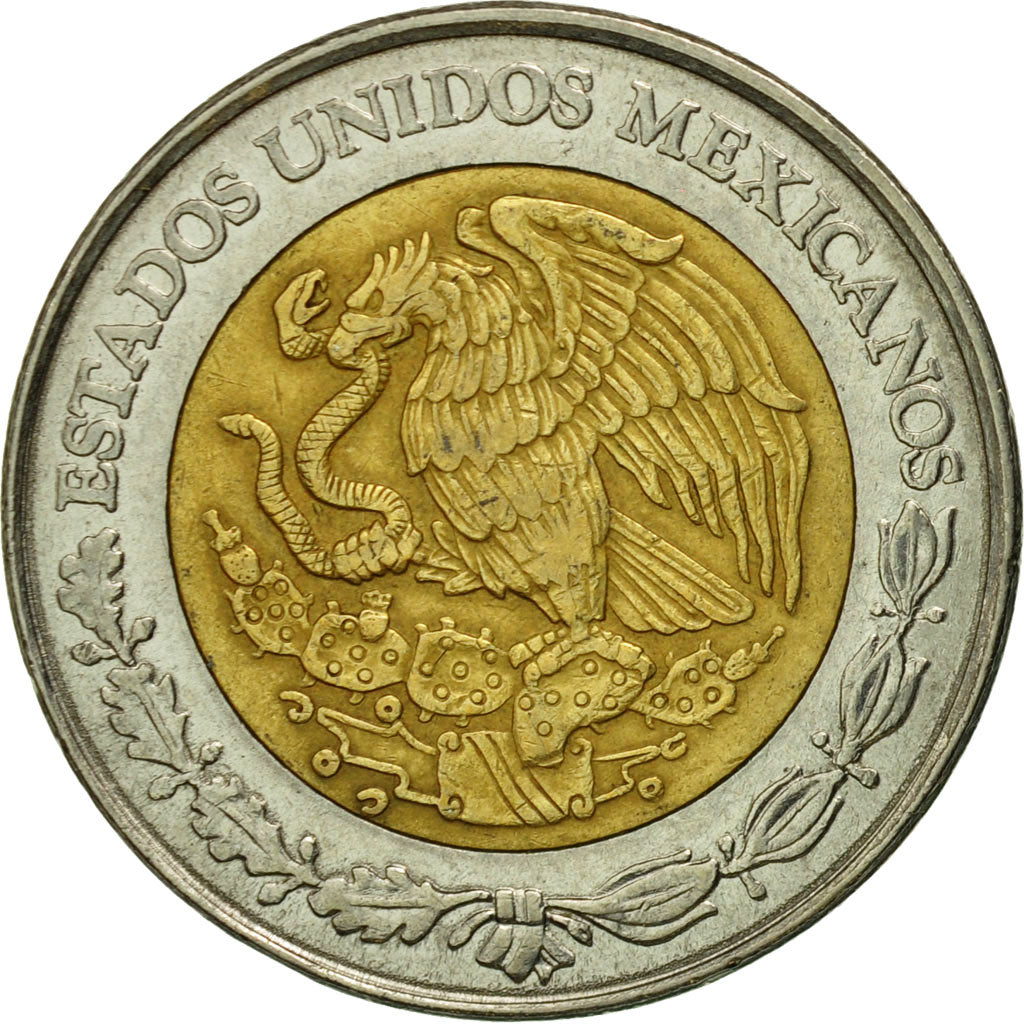 Coin, Mexico, 5 Nuevo Pesos, 1992, Mexico City, EF(40-45), Bi-Metallic, KM:552