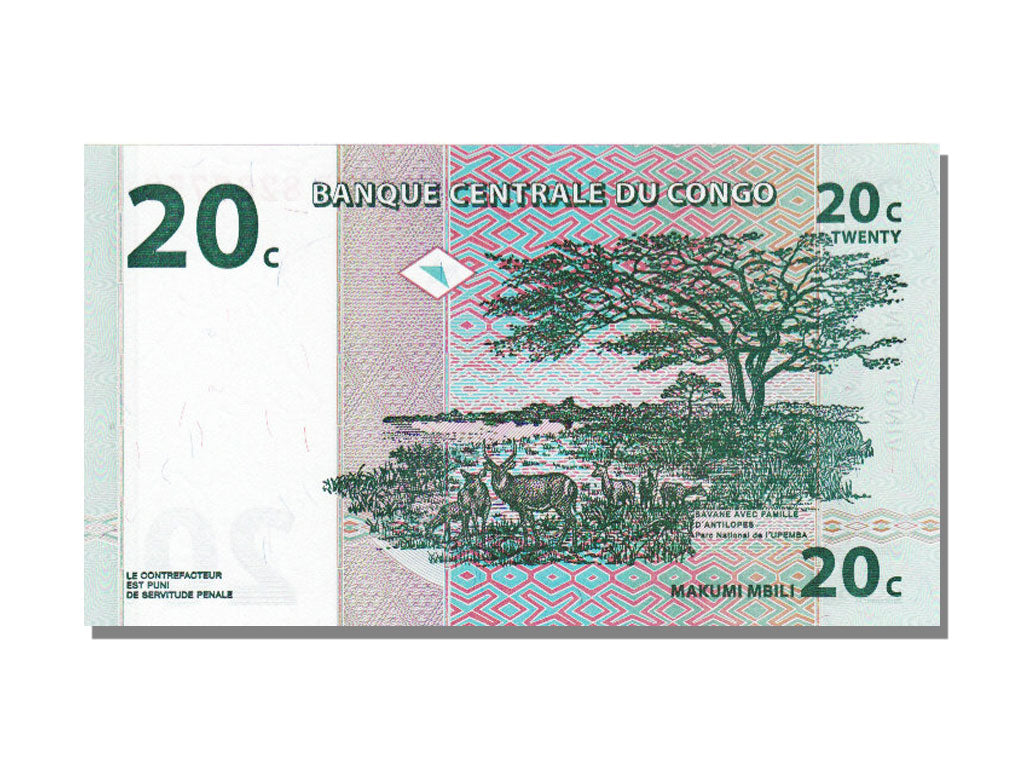 Congo Democratic Republic, 20 Centimes, 1997, KM #83a, 1997-11-01, UNC(65-70),..
