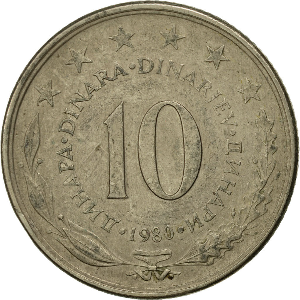 Monnaie, Yougoslavie, 10 Dinara, 1980, TB, Copper-nickel, KM:62