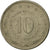 Moneta, Jugosławia, 10 Dinara, 1980, VF(20-25), Miedź-Nikiel, KM:62