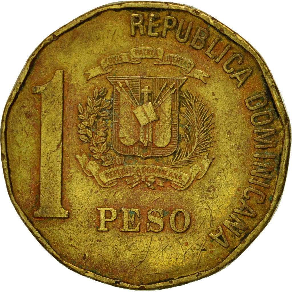 Munten, Dominicaanse Republiek, Peso, 1992, FR, Tin, KM:80.1
